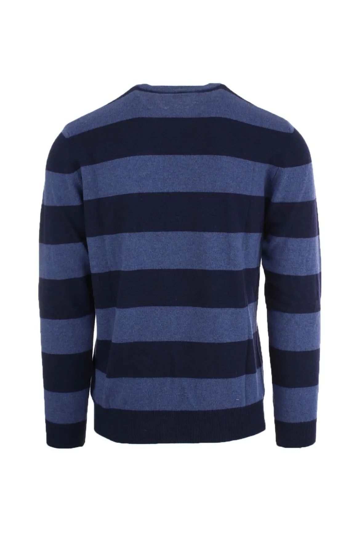 Maglia girocollo in lana con bande orizzontali