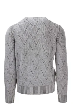 Maglia girocollo motivo intarsi lana cachemire