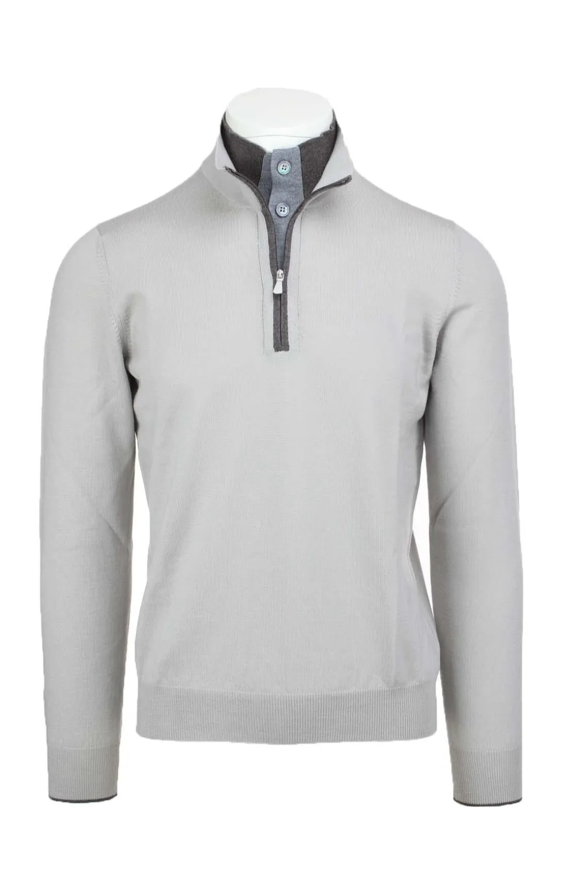 Maglia lupetto con zip e bottoni