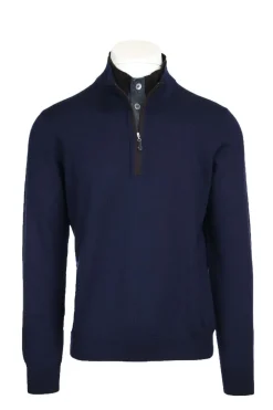 Maglia lupetto con zip e bottoni