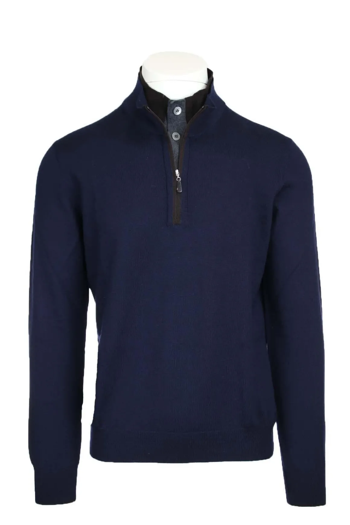 Maglia lupetto con zip e bottoni