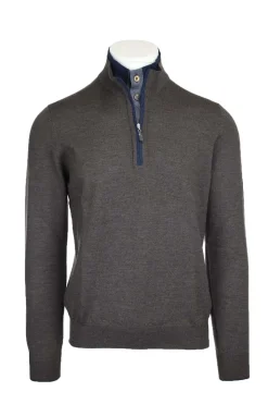 Maglia lupetto con zip e bottoni