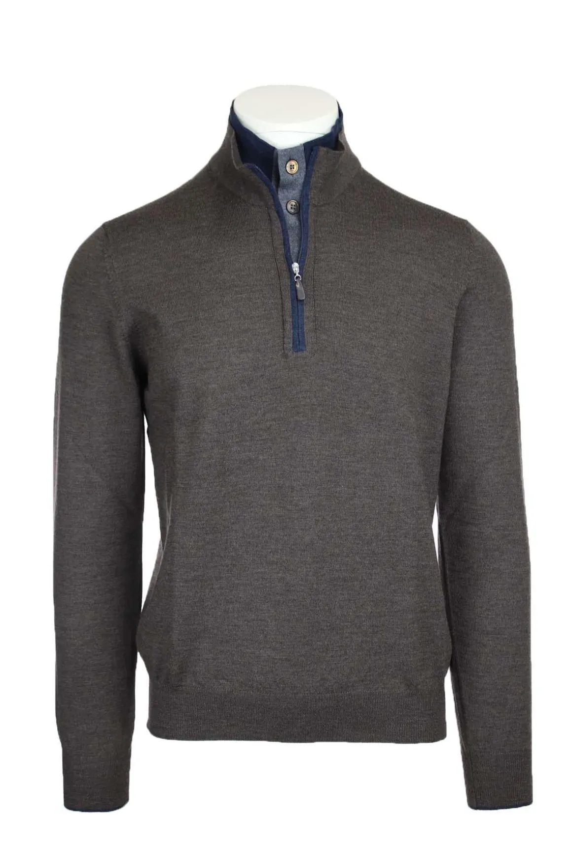 Maglia lupetto con zip e bottoni