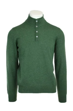 Maglia lupo con bottoni in lana e cachemire