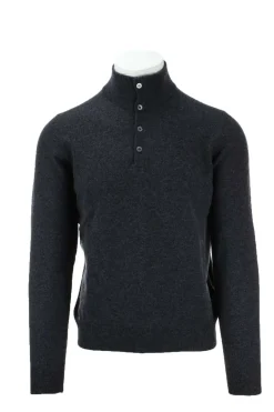 Maglia lupo con bottoni in lana e cachemire