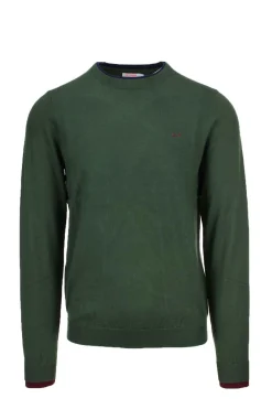 Maglia pullover girocollo lana e cotone