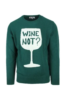 Maglia pullover girocollo in lana Wine Not