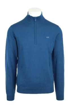 Maglia pullover lupo zip in lana cotone