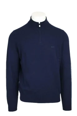 Maglia pullover lupo zip in lana.