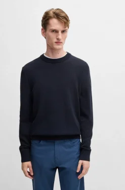 Maglione in cotone lavorato grana riso