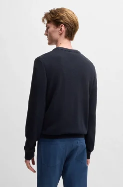 Maglione in cotone lavorato grana riso