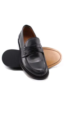 Mocassini College con suola in cuoio