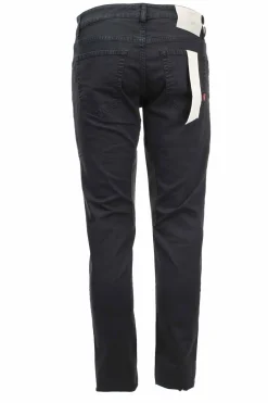 Pantalone 5 tasche con toppe in alcantara