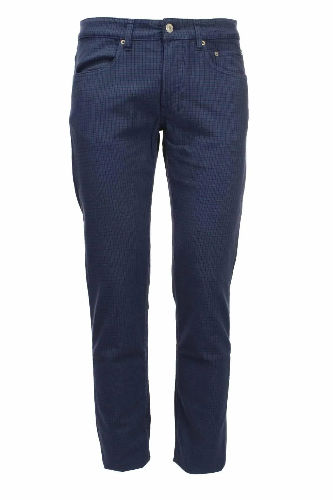 Pantalone 5 tasche cotone stretch microquadro