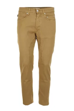 Pantalone 5 tasche in cotone leggero con toppe