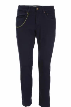 Pantalone 5 tasche in cotone con toppa