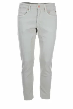 Pantalone 5 tasche in cotone con toppa