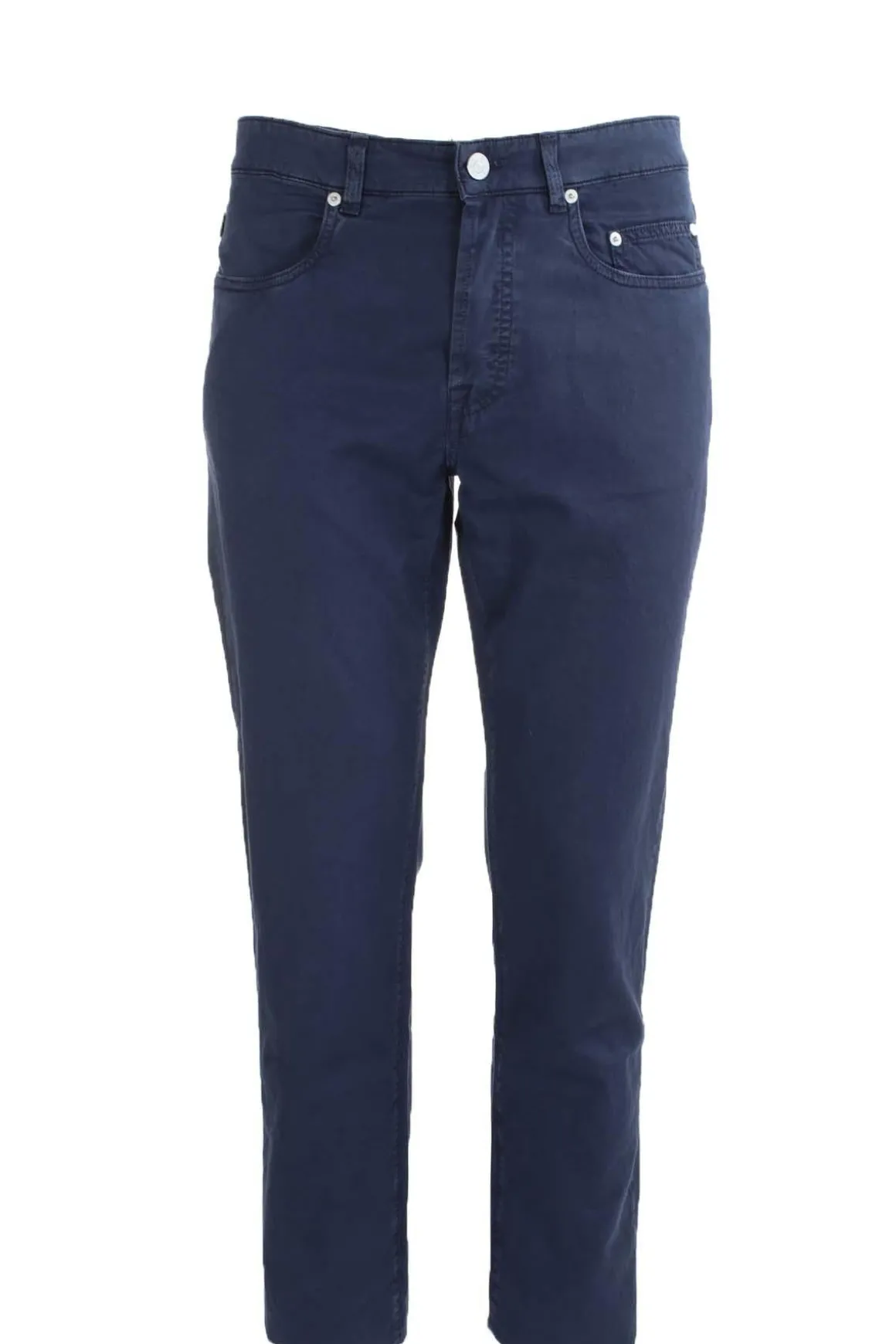 Pantalone 5 tasche in cotone e lino