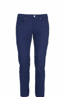 Pantalone 5 tasche in cotone goffrato.