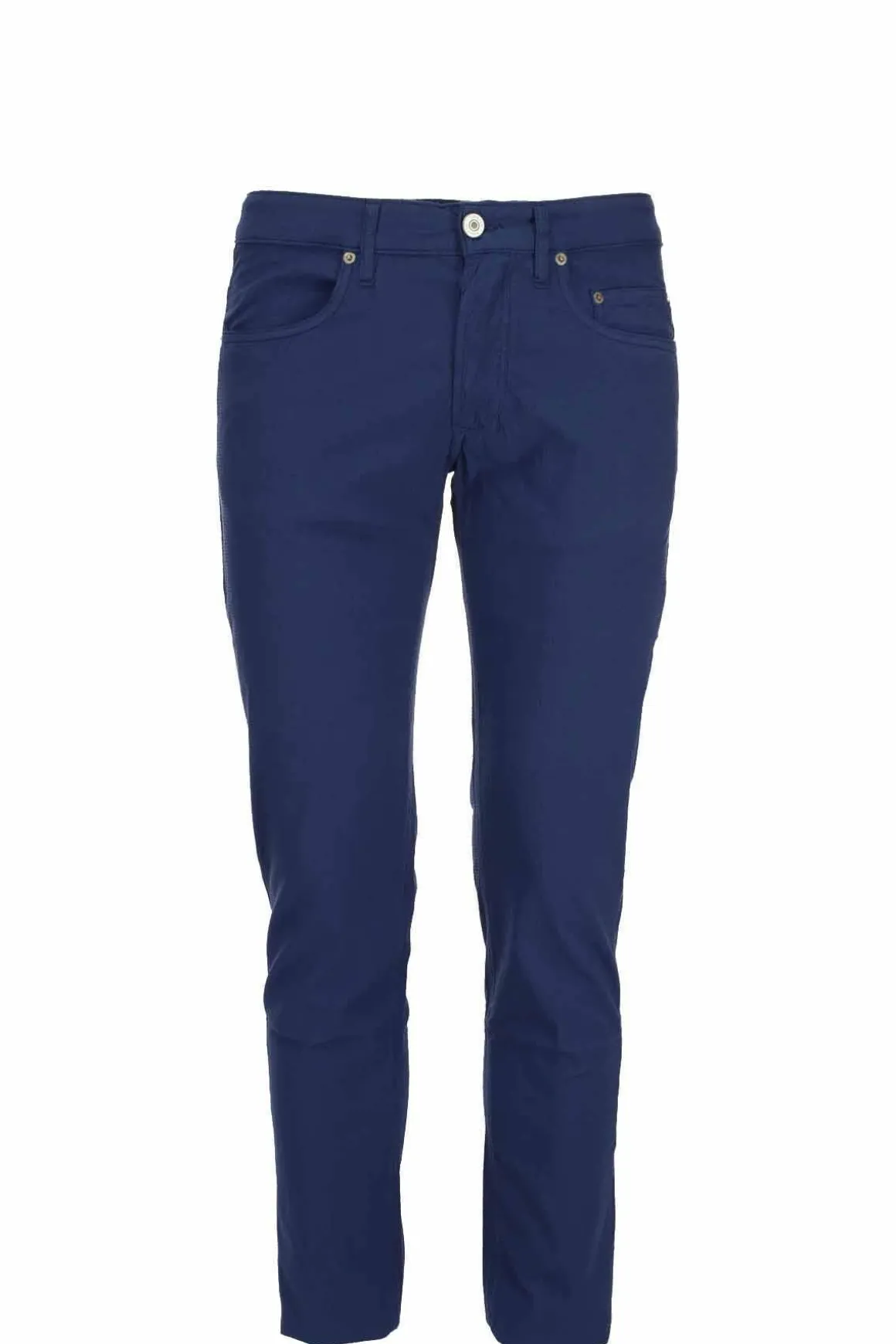 Pantalone 5 tasche in cotone goffrato.