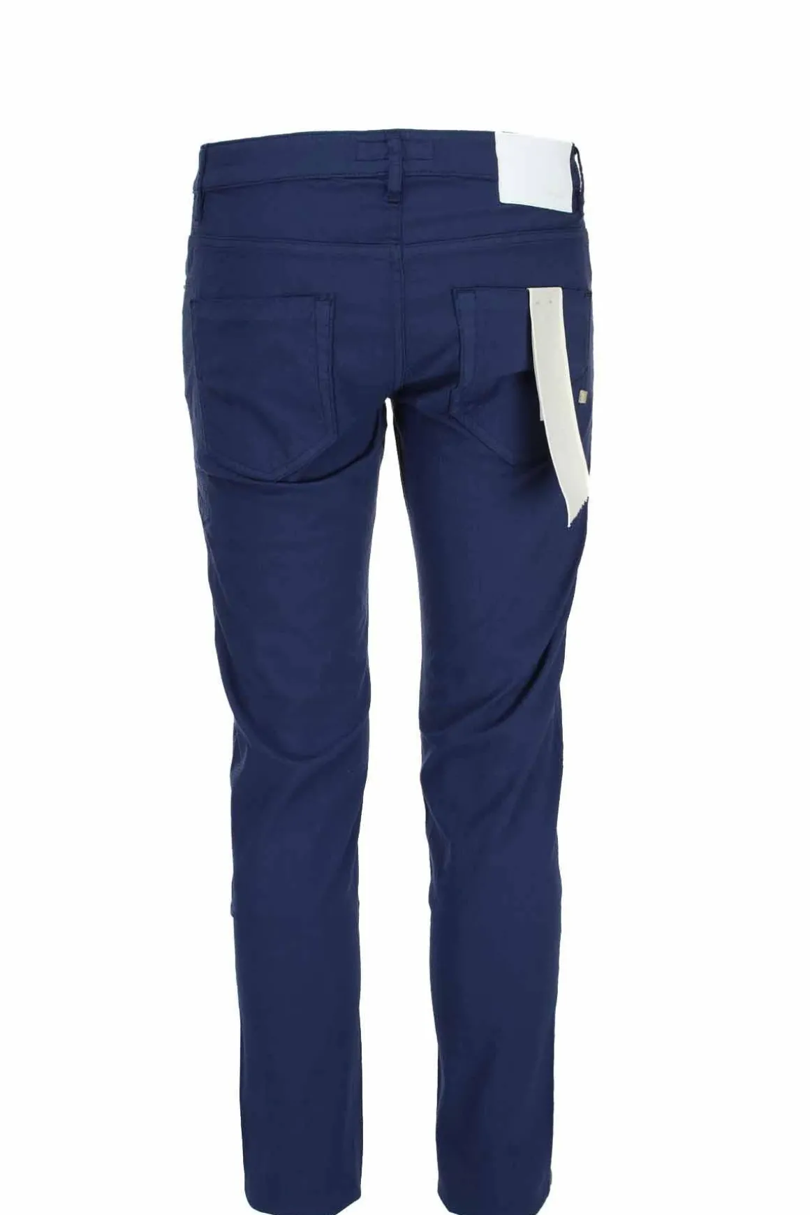 Pantalone 5 tasche in cotone goffrato.