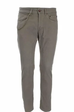 Pantalone 5 tasche in cotone con toppa