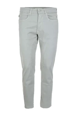 Pantalone 5 tasche in cotone leggero con toppe