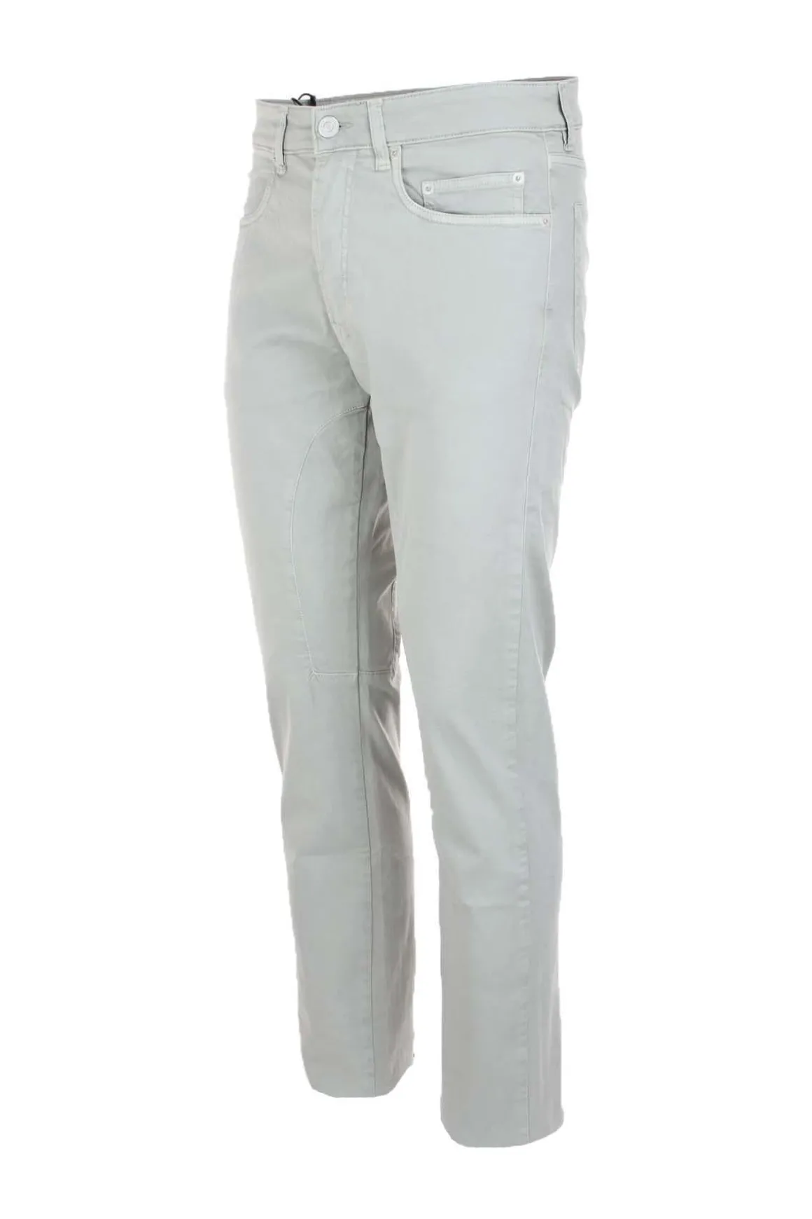 Pantalone 5 tasche in cotone leggero con toppe