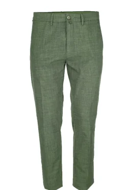 Pantalone chino tasche america in cotone e lino