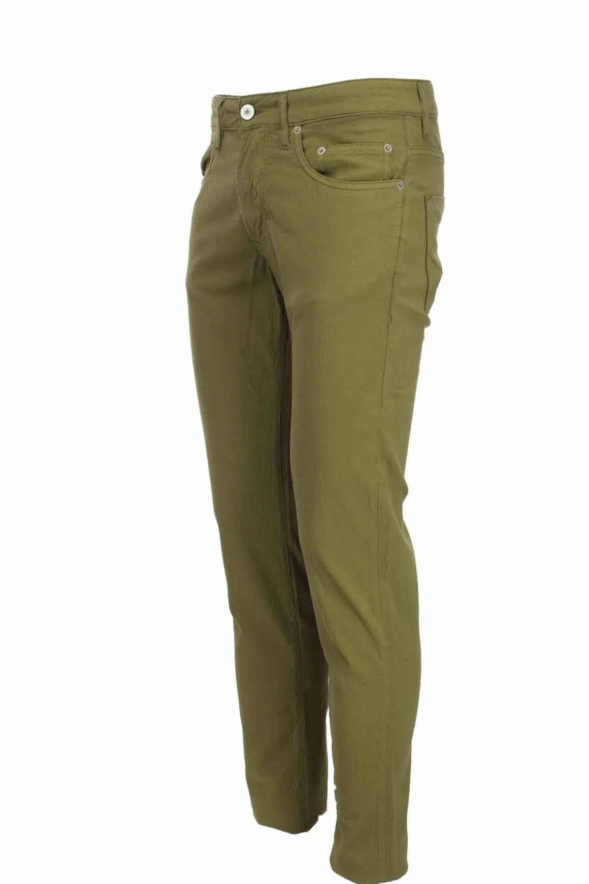 Pantalone cotone e lino elasticizzato 5 tasche