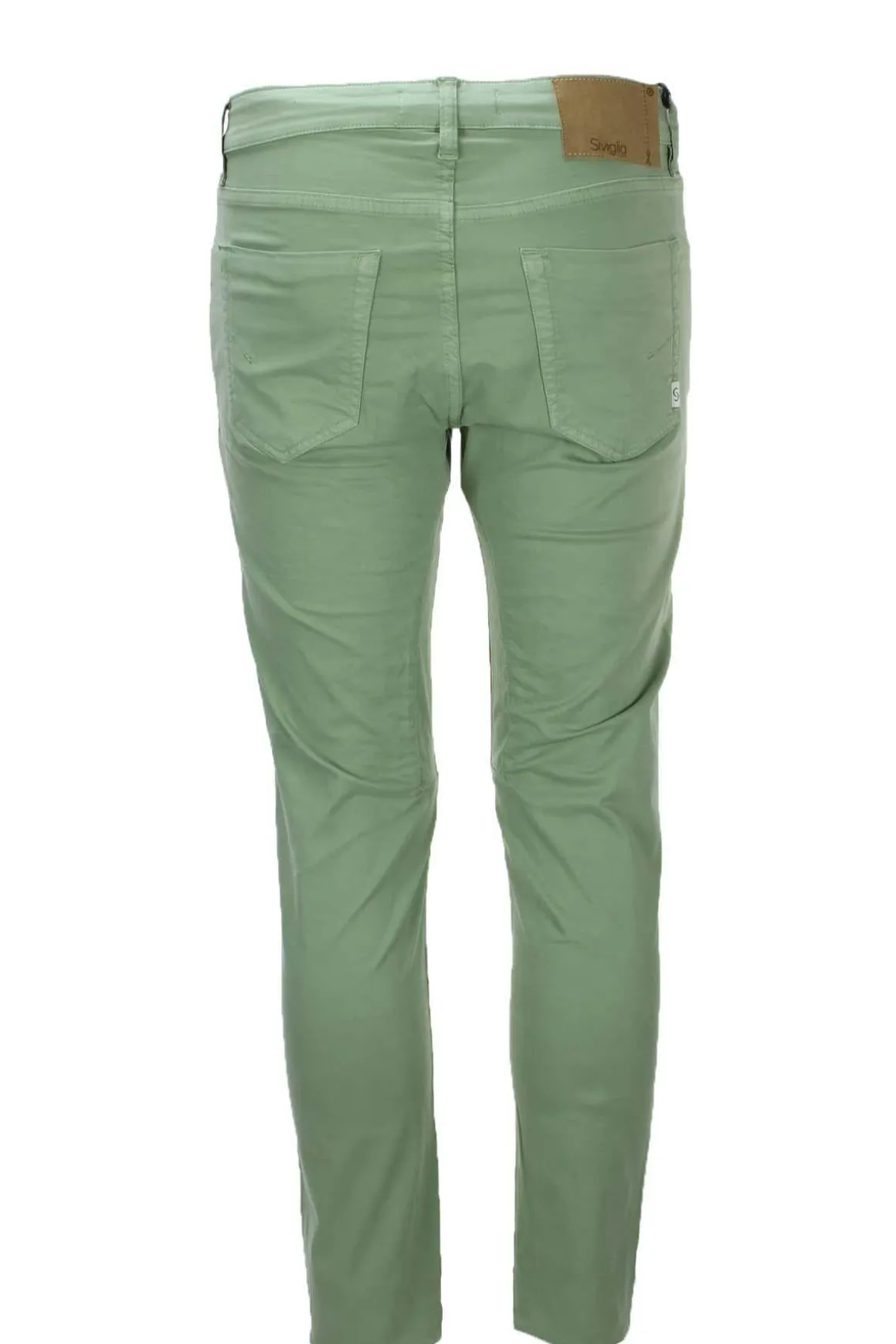 Pantalone in cotone 5 tasche con toppe