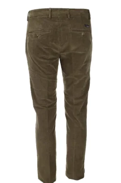 Pantalone in micro velluto diagonale stretch