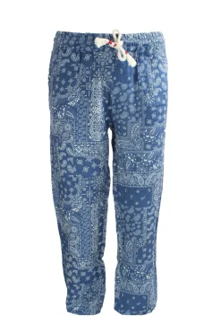 Pantaloni Calais in lino fantasia Bandana