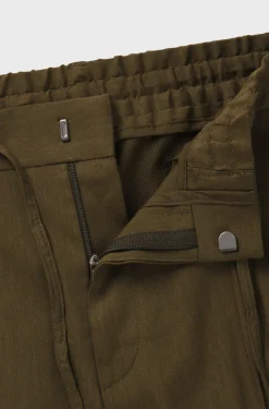 Pantaloni in misto lino con elastico e coulisse