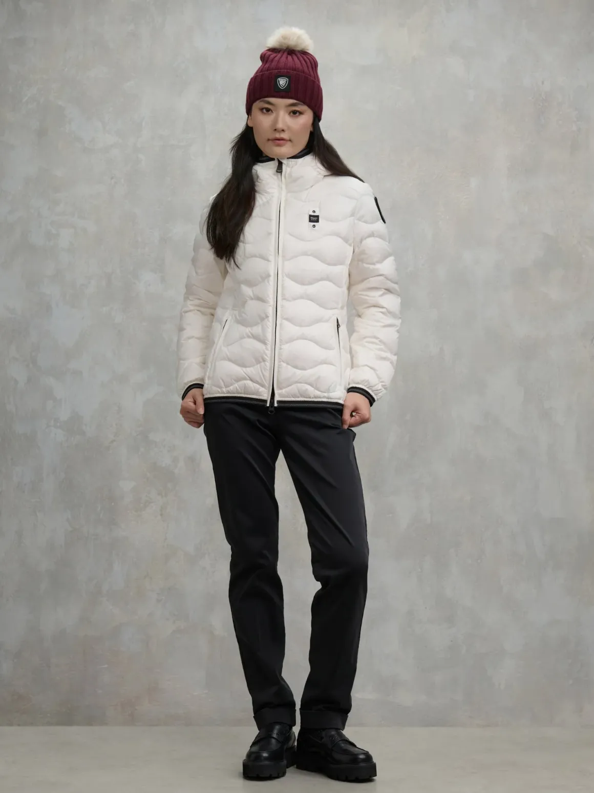 Piumino a onde con cappuccio Camelia