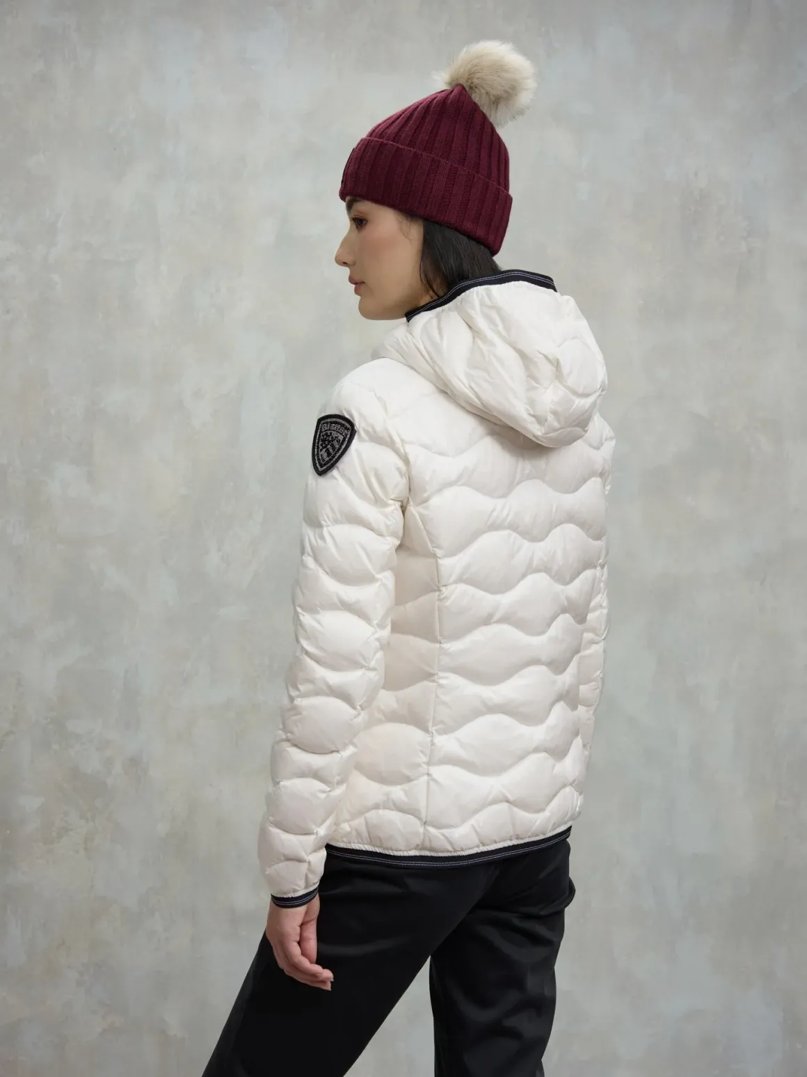 Piumino a onde con cappuccio Camelia