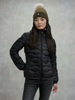 Piumino a onde con cappuccio Camelia