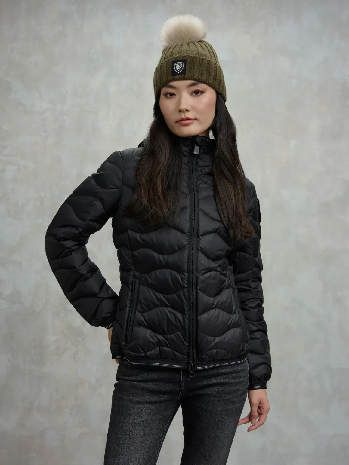 Piumino a onde con cappuccio Camelia