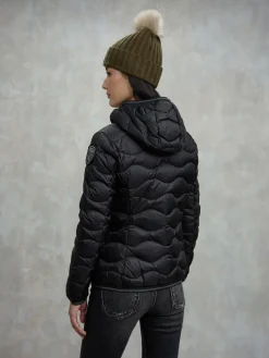 Piumino a onde con cappuccio Camelia