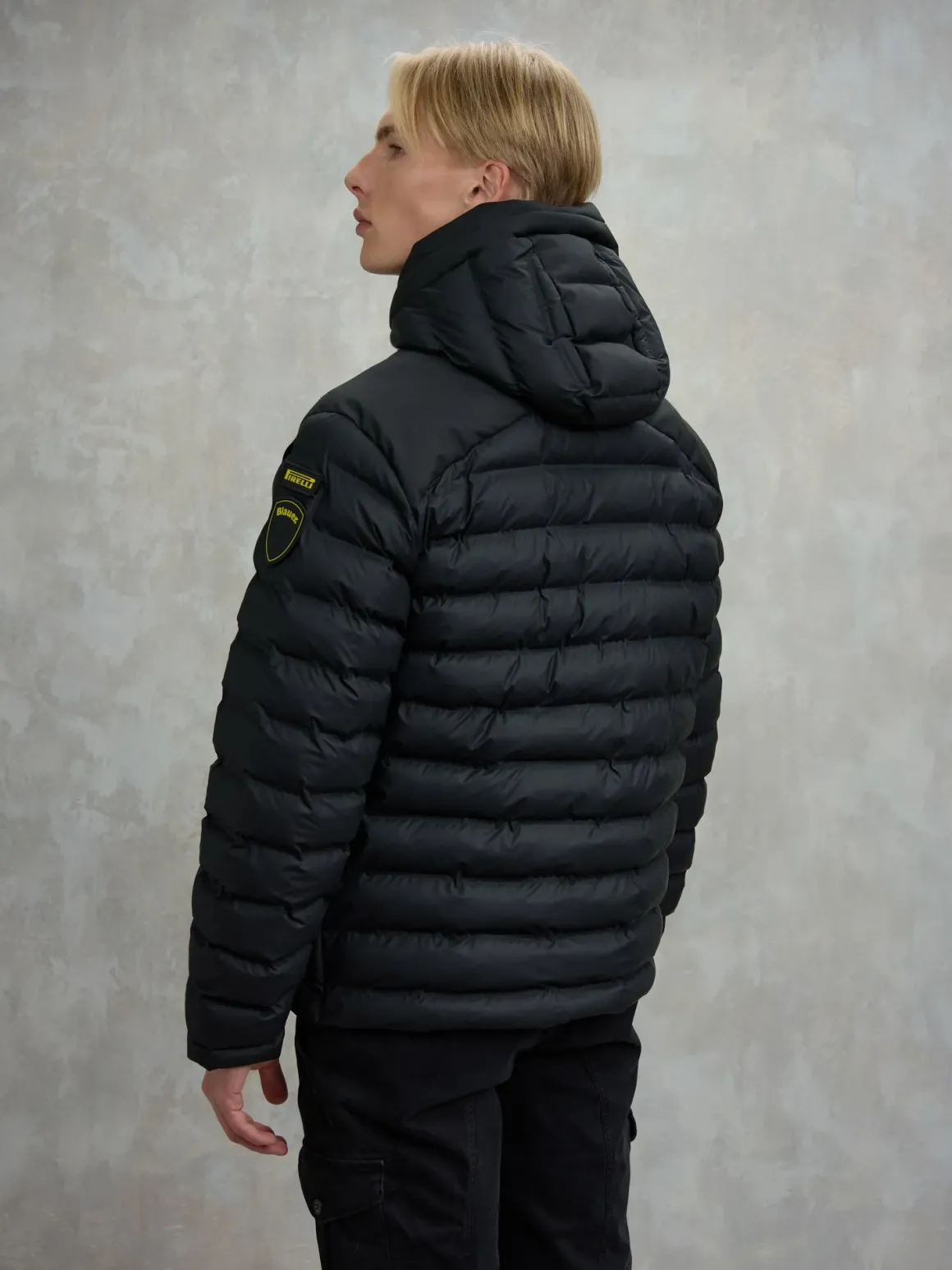 Piumino con cappuccio BLAUER X PIRELLI