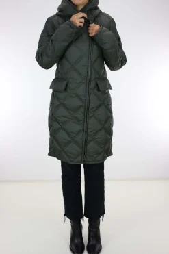 Piumino lungo donna con trapunta a rombi Peuterey Proxie