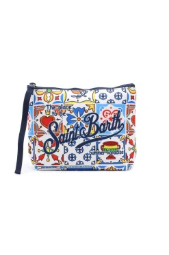 Pochette Aline neoprene stampa maiioliche