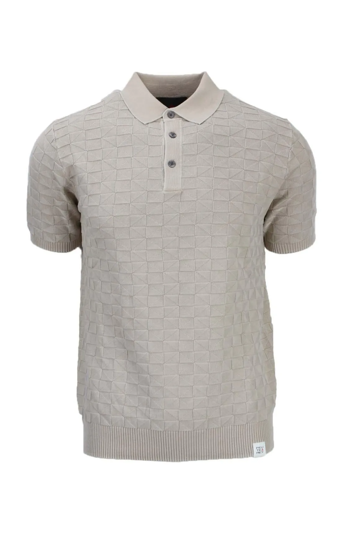 Polo in filo di cotone effetto 3D