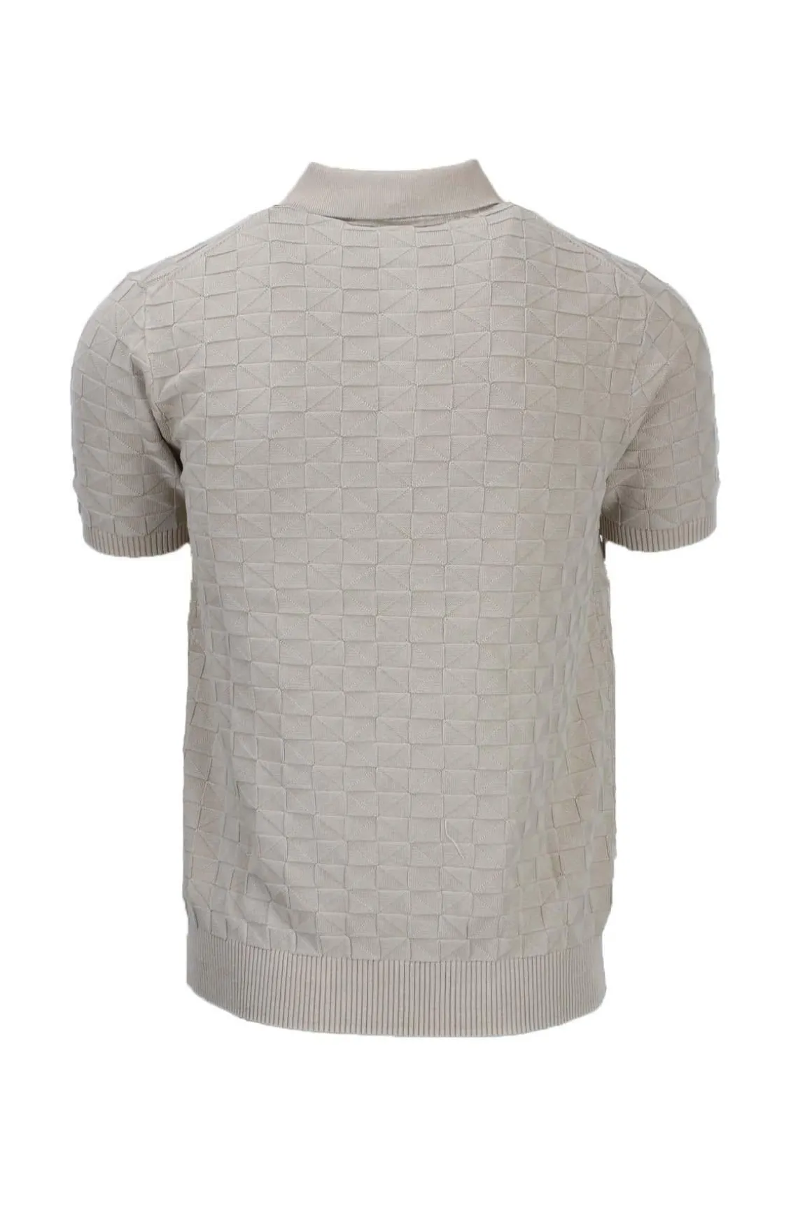 Polo in filo di cotone effetto 3D