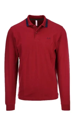 Polo manica lunga con dettagli in contrasto