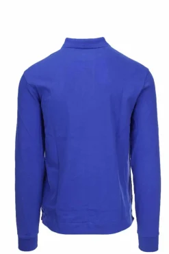 Polo manica lunga in jersey unito maxi logo