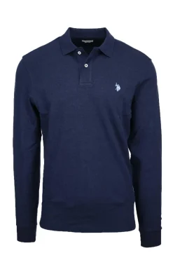 Polo manica lunga in jersey con logo