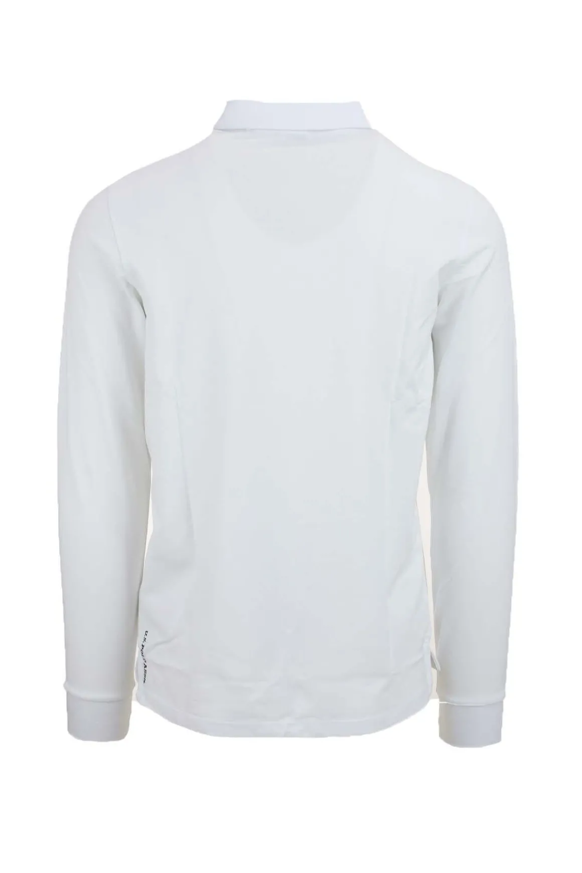 Polo manica lunga in piquet di cotone con logo