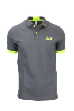 Polo mezza manica con dettagli e logo fluo