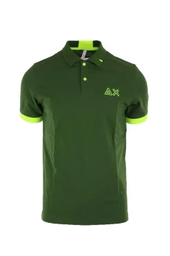 Polo mezza manica con dettagli e logo fluo